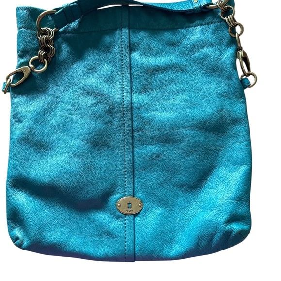 Fossil Fold Over Shoulder Bag - Turquoise Color - Picture 1 of 6
